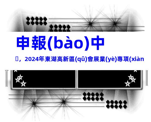 申報(bào)中，2024年東湖高新區(qū)會展業(yè)專項(xiàng)資金申報(bào)對象、條件